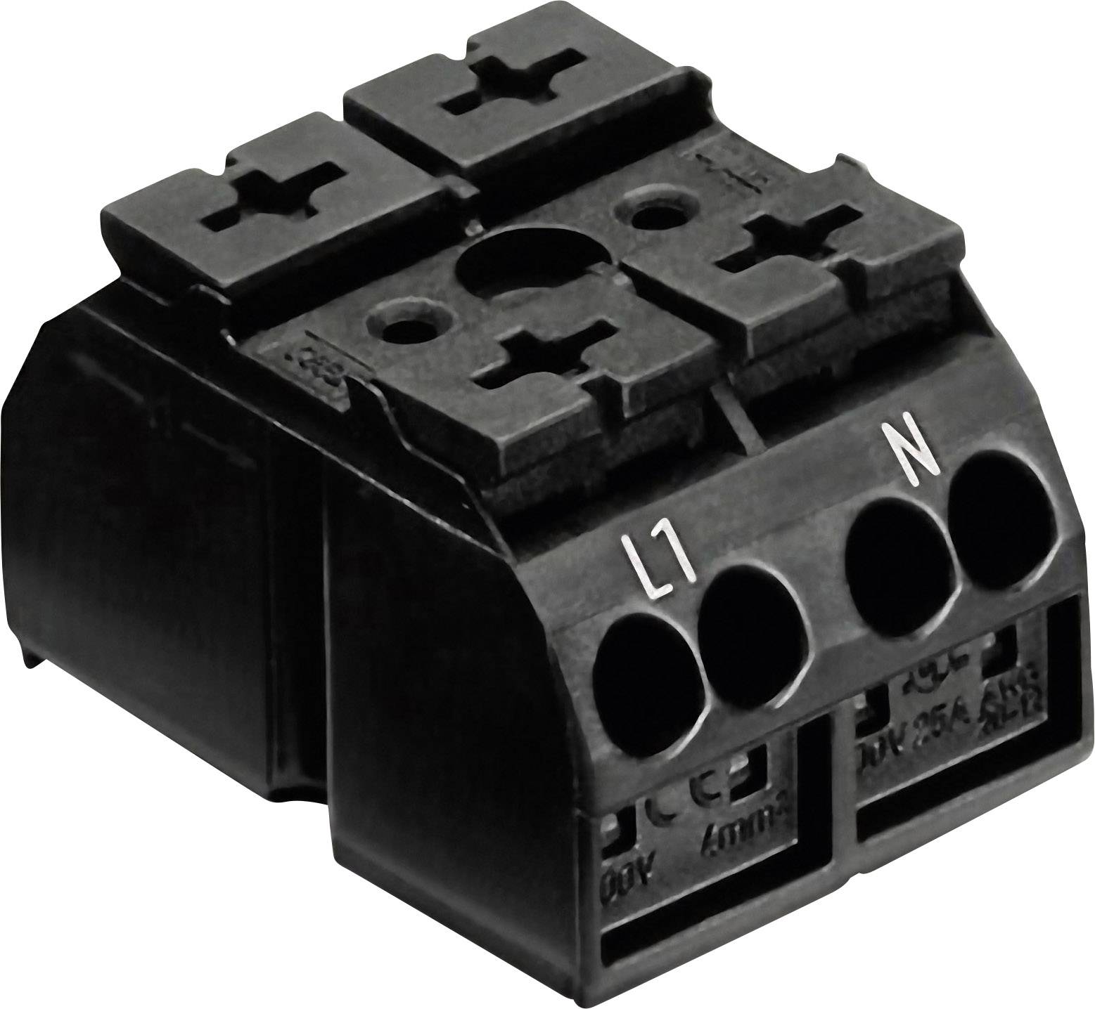 Клемма WAGO 862-1552, 2 pin, 0.50мм² - 4мм², 500В, 32А, конф: L1;N, (1 шт)