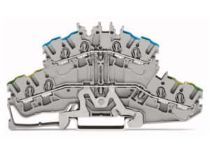 Двухуровневый клеммный блок WAGO 2002-2417, 2 pin, 0.25мм²-4.0мм², 800В, 24А, (1 шт)