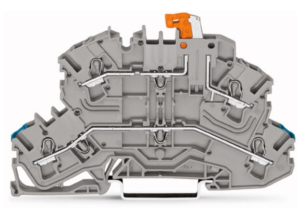 Двухуровневая клемма с размыкателем WAGO 2002-2672, 3 pin, 0.25мм²-4.0мм², 400В, 16А, (1 шт)