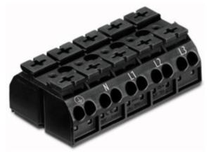 Клеммная колодка WAGO 862-1525/999-950, 5 pin, 0.5мм²-4.0мм², 440В, 28А, CS: 12мм, (1 шт)