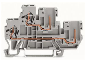 Двухуровневый клеммный блок WAGO 870-104, 2 pin, 0.08мм²-2.5мм², 500В, 16А, (1 шт)