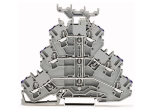 Трехуровневая клеммная колодка WAGO 2002-3238, 3 pin, 0.75мм²-4.0мм², 500В, 24А, (1 шт)
