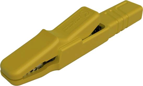Зажим "крокодил" SKS Hirschmann 932146103, AK 2 S, 30В, 25А, желтый, (1 шт)