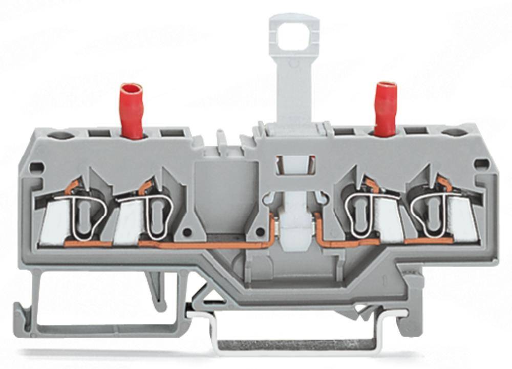 N клемма с разделителем и тестовым разъемом WAGO 280-829, 2 pin, 0.08мм² - 2.50мм², 400В, 10А, конф: L, (50 шт)