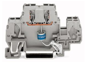 Клеммы с ограничителем перенапряжения WAGO 870-523/281-581, 0.08мм²-2.5мм², 230В, 20А, (1 шт)