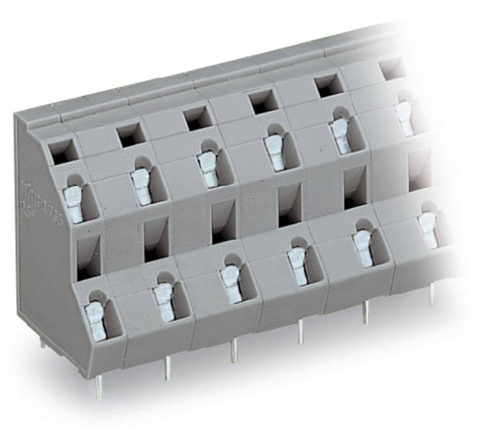 Двухуровневая клемма WAGO 736-703, 6 pin, 0.08мм² - 2.50мм², 1000В, CS: 10мм, (70 шт)