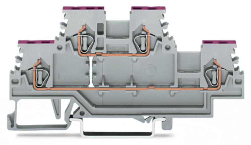 Двухуровневая клемма WAGO 279-508, 4 pin, 0.08мм² - 1.50мм², 500В, 18А, конф: L, (50 шт)
