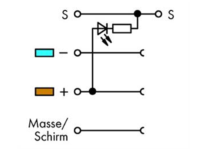 Клеммная колодка датчика WAGO 270-570/281-507, 4 pin, 0.08мм²-2.5мм², 24В, 18А, (1 шт)