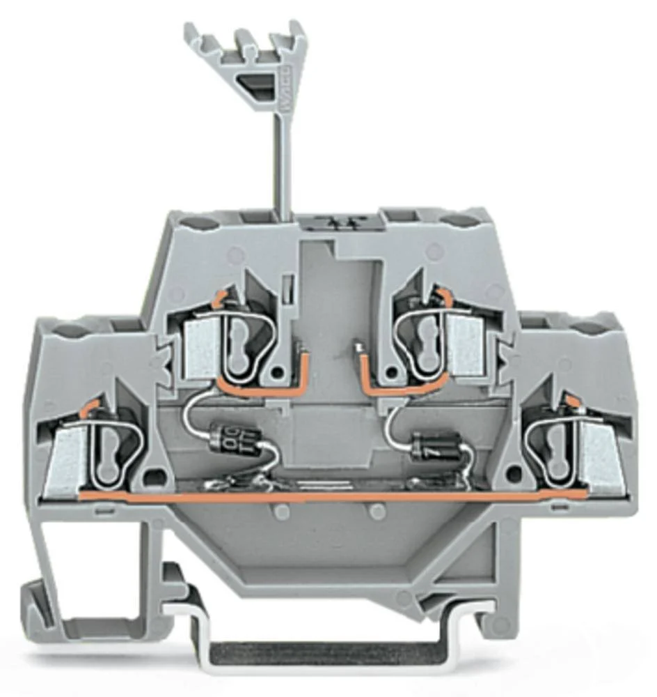 Двухуровневая диодная клемма WAGO 280-942/281-487, 4 pin, 0.08мм² - 2.50мм², 250В, 500мА, конф: L, (50 шт)