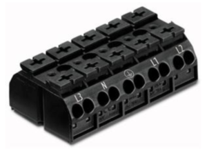 Клеммная колодка WAGO 862-8515, 5 pin, 0.5мм²-4.0мм², 500В, 32А, CS: 12мм, (1 шт)