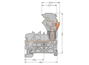 Клемма WAGO 2022-1201/999-953, 1 pin, 0.75мм²-4.0мм², 630В, 20А, (1 шт)