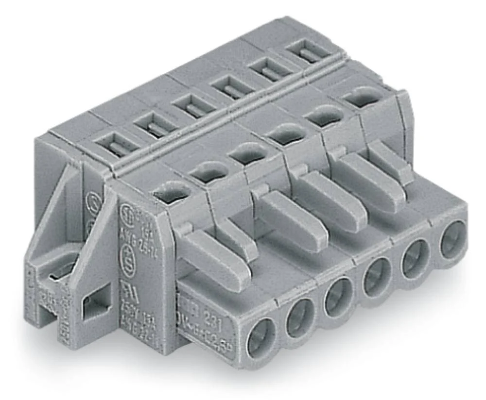 Розетка для подключения кабеля WAGO 231-107/031-000/034-000, 7 pin, 0.08мм² - 2.5мм², 320В, 15А, CS: 5мм, (25 шт)