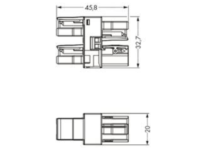3-кратный распределитель WAGO 770-1705, 2 pin, 250В, 25А, (1 шт)