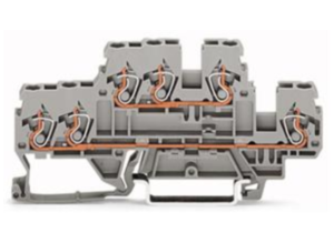 Двухуровневый клеммный блок WAGO 870-533, 2 pin, 0.08мм²-2.5мм², 500В, 24А, (1 шт)