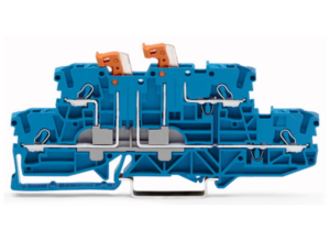 Двухуровневый клеммный блок WAGO 2002-2954, 4 pin, 0.75мм²-4.0мм², 400В, 16А, (1 шт)