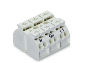 Клеммная колодка для монтажа на шасси WAGO 862-2633, 3 pin, 0.5мм²-4.0мм², 500В, 32А, CS: 12мм, (1 шт)