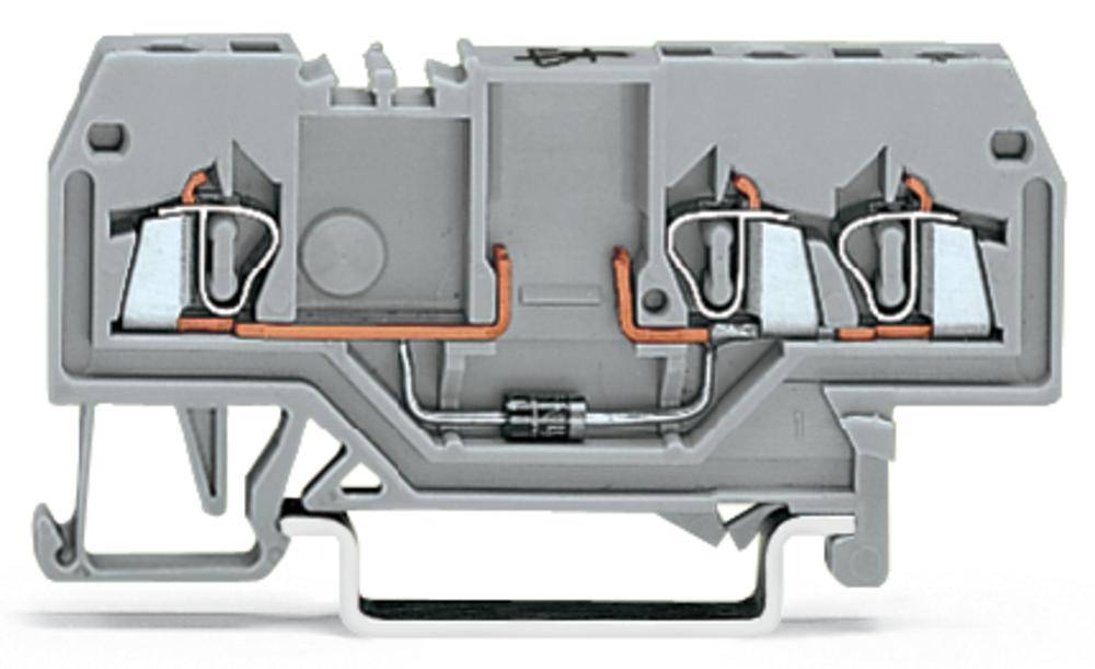 Диодная клемма WAGO 279-673/281-410, 3 pin, 0.08мм² - 1.50мм², 250В, 500мА, конф: L, (100 шт)