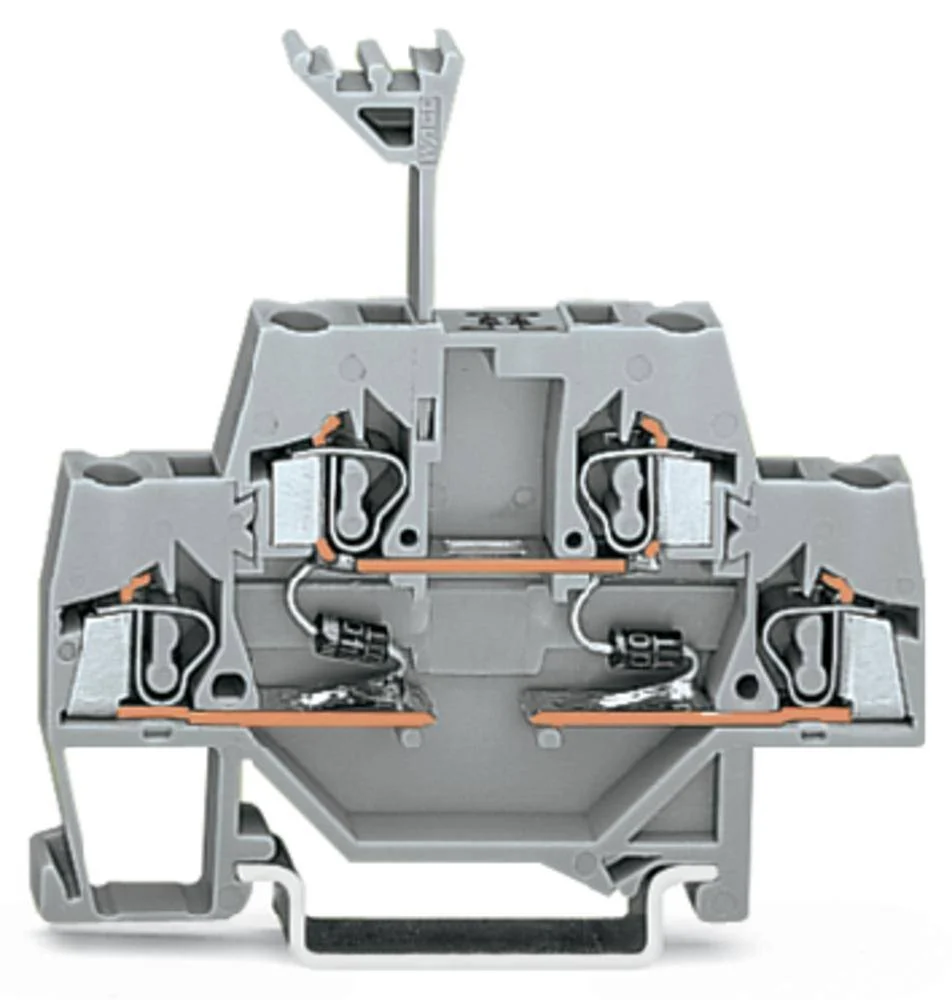 Двухуровневая диодная клемма WAGO 280-941/281-490, 4 pin, 0.08мм² - 2.50мм², 250В, 500мА, конф: L, (50 шт)