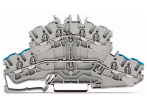 Двухуровневый клеммный блок WAGO 2002-2402, 2 pin, 0.25мм²-4.0мм², 800В, 24А, (1 шт)