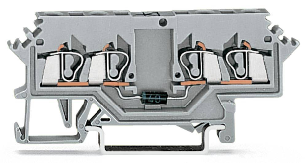 Диодная клемма WAGO 280-623/281-411, 4 pin, 0.08мм² - 2.50мм², 250В, 500мА, конф: L, (100 шт)