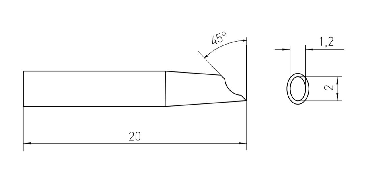 Паяльное жало Weller T0054461099N RTM 020 G