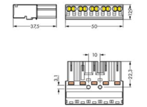 Штекер WAGO 770-255/062-000, 5 pin, 0.5мм²-4.0мм², 400В, 25А, (1 шт)