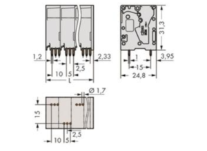 Клемма печатной платы WAGO 2636-3111/020-000, 11 pin, 0.75мм²-16мм², 1000В, 76А, CS: 10мм, (1 шт)