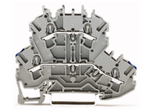 Двухуровневый клеммный блок WAGO 2002-2202, 2 pin, 0.25мм²-4.0мм², 500В, 24А, (1 шт)