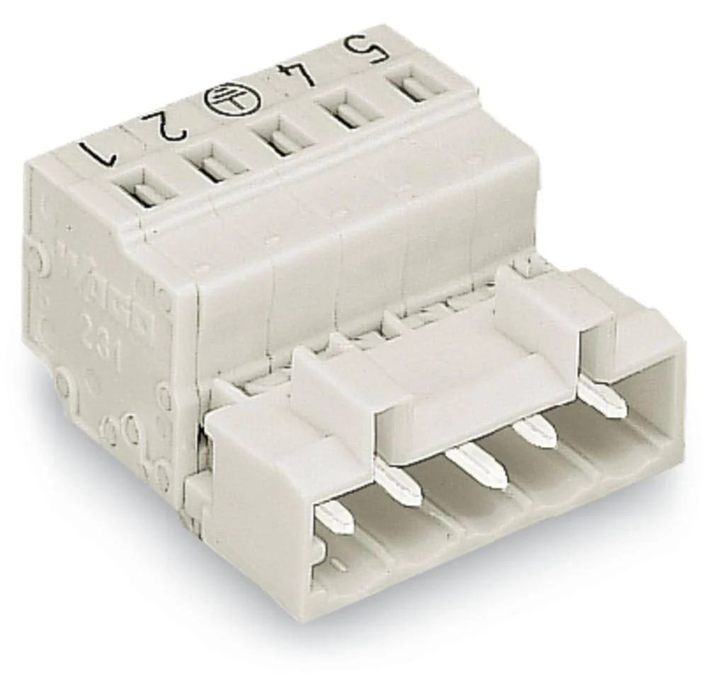 Штифтовая планка WAGO 721-605/018-000, 5 pin, 0.08мм² - 2.50мм², 320В, 12А, CS: 5мм, (50 шт)