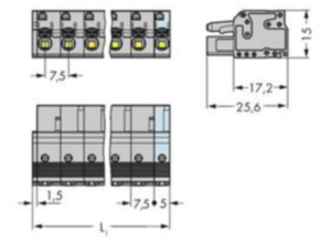 Гнездовой разъем WAGO 2231-210/026-000, 10 pin, 630В, 16А, CS: 7.5мм, (1 шт)