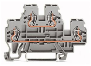 Двухуровневый клеммный блок WAGO 870-503, 2 pin, 0.08мм²-2.5мм², 500В, 24А, (1 шт)