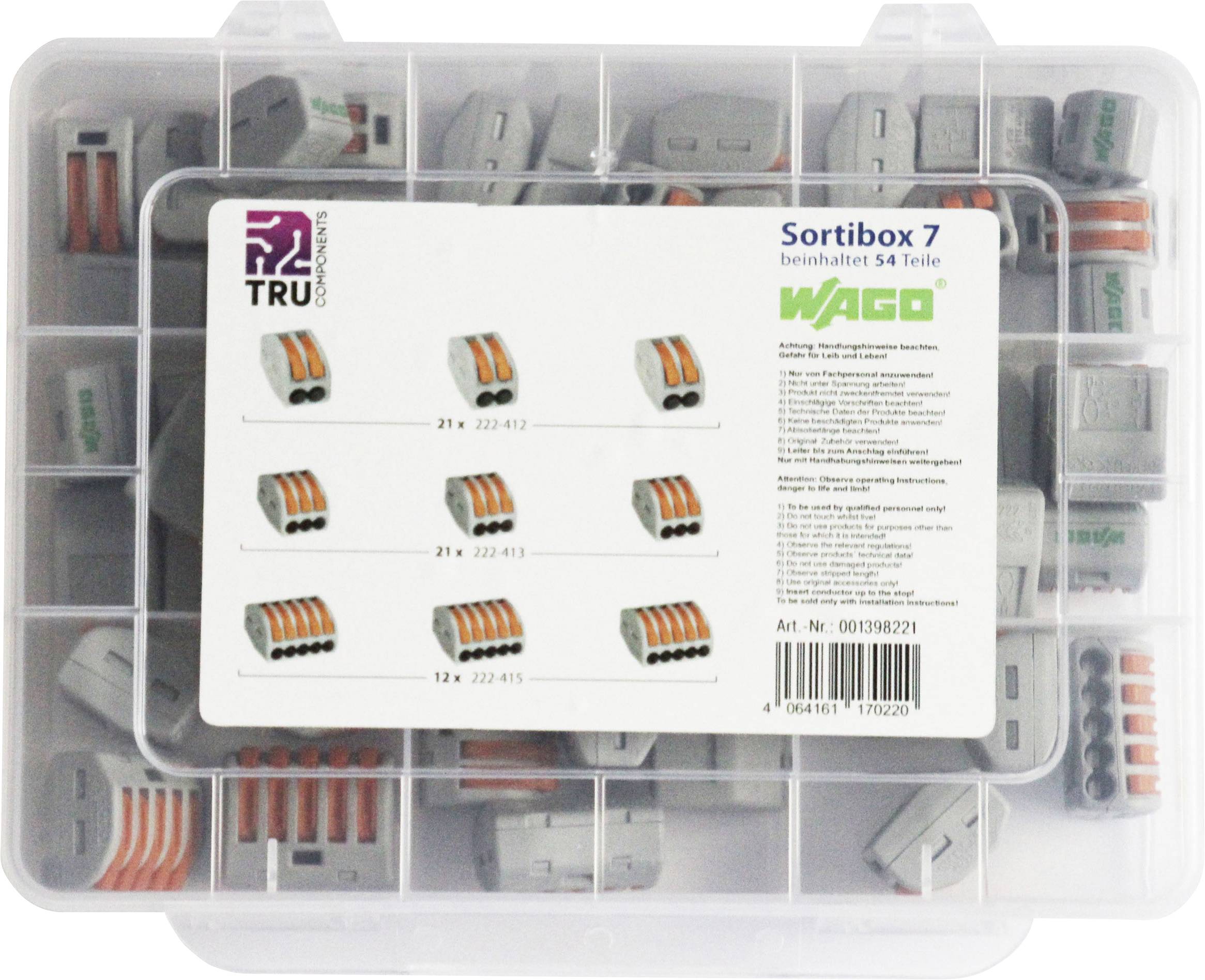 Соеденительня клемма (набор) WAGO WA-741-744, 0.08мм² - 2.5мм², (54 шт)