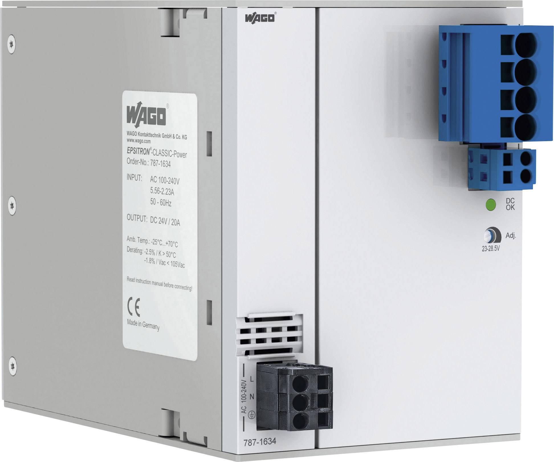 Блок питания на DIN-рейке WAGO 787-1634 