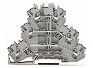 Трехуровневая клеммная колодка WAGO 2002-3208, 1 pin, 0.25мм²-2.5мм², 440В, 24А, (1 шт)