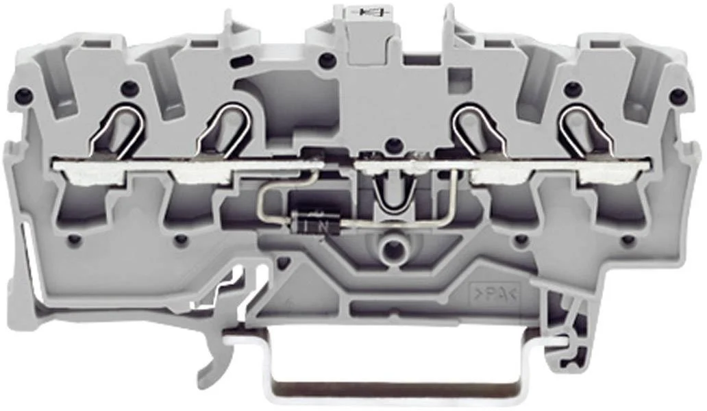 Диодная клемма WAGO 2002-1411/1000-411, 4 pin, 0.25мм² - 4мм², 250В, 500мА, конф: L, (1 шт)