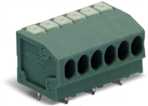 Клемма печатной платы WAGO 805-306, 6 pin, 0.2мм²-1.5мм², 320В, 17.5А, CS: 3.5мм, (1 шт)