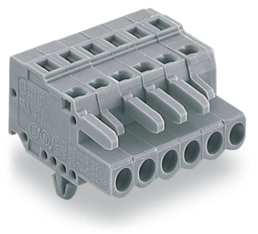 Розетка для подключения кабеля WAGO 231-115/008-047/035-000, 15 pin, 0.08мм² - 2.5мм², 320В, 15А, CS: 5мм, (10 шт)