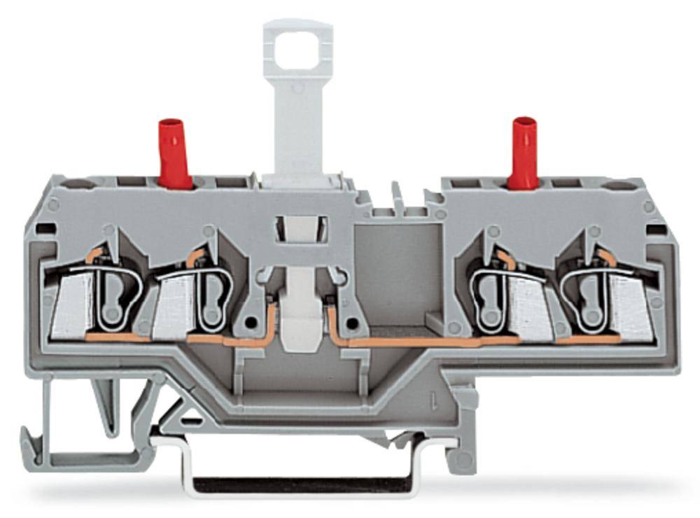 N клемма с разделителем и тестовым разъемом WAGO 280-649, 2 pin, 0.08мм² - 2.50мм², 400В, 10А, конф: L, (50 шт)