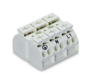 Клеммная колодка для монтажа на шасси WAGO 862-1603, 3 pin, 0.5мм²-4.0мм², 500В, 32А, CS: 12мм, (1 шт)