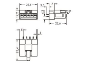 Штекер WAGO 890-815, 5 pin, 250В, 13А, (1 шт)