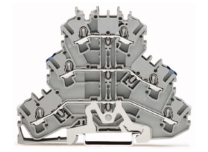 Трехуровневая клеммная колодка WAGO 2002-3218, 3 pin, 0.75мм²-4.0мм², 500В, 24А, (1 шт)