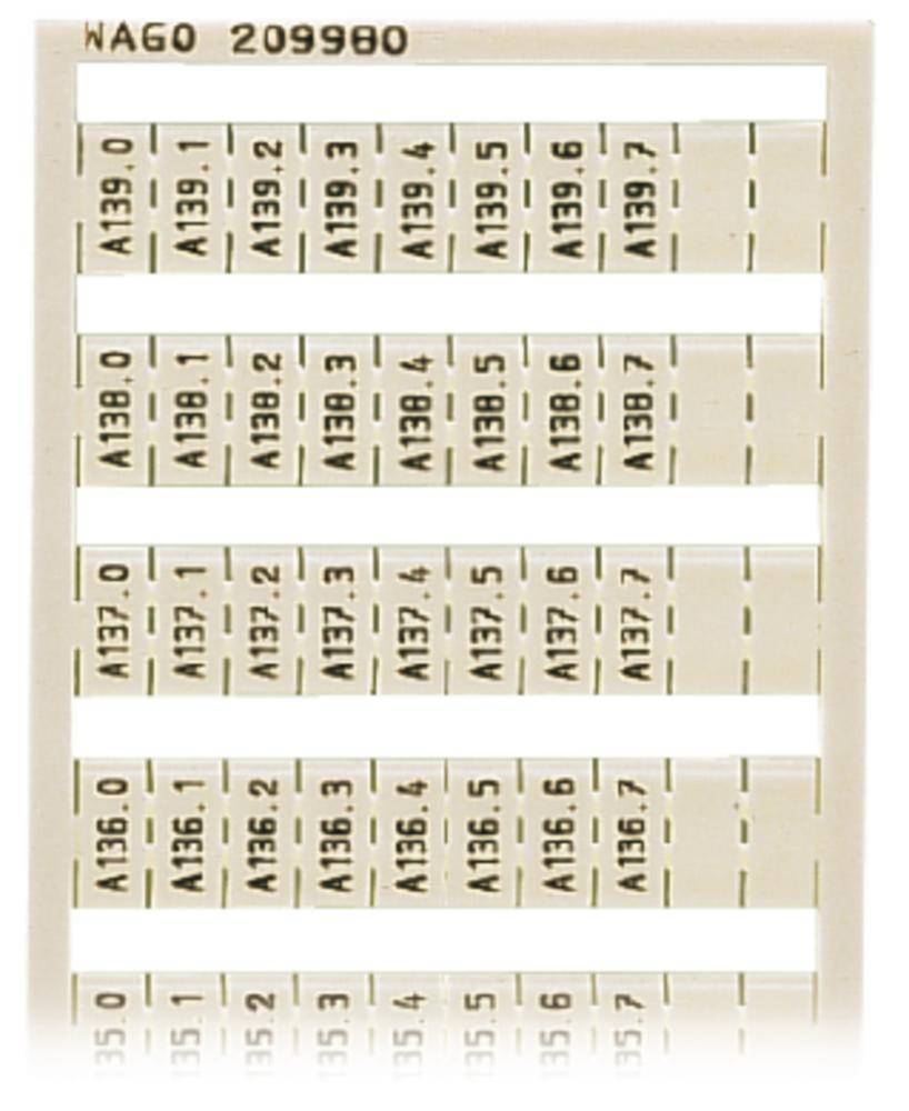Этикетка WAGO 209-980, Оттиск: A130.0 A130.1 - A139.6, A139.7, (5 шт)