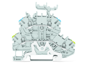 Двухуровневый клеммный блок WAGO 2000-2227, 2 pin, 0.14мм²-1.5мм², 500В, 13.5А, (1 шт)