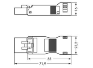 Штекер WAGO 890-134, 4 pin, 0.25мм²-1.5мм², 400В, 16А, (1 шт)