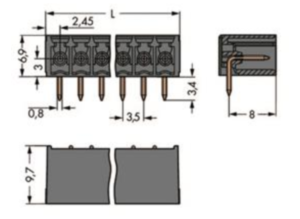 Контактный разъем WAGO 714-175, 15 pin, 160В, 8А, CS: 3.5мм, (1 шт)