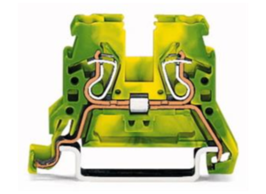 Клеммная колодка заземления WAGO 870-907/999-950, 1 pin, 0.08мм²-2.5мм², 500В, 24А, (1 шт)