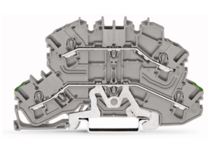 Двухуровневый клеммный блок WAGO 2002-2657, 2 pin, 0.25мм²-4.0мм², 500В, 24А, (1 шт)