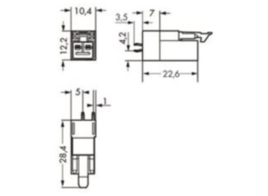 Штекер WAGO 890-812, 2 pin, 250В, 16А, (1 шт)