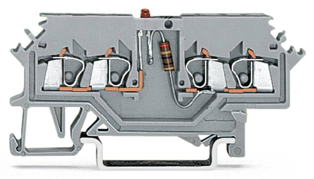 Светодиодная клемма WAGO 279-624/281-434, 4 pin, 0.08мм² - 1.50мм², 24В, 25мА, конф: L, (100 шт)