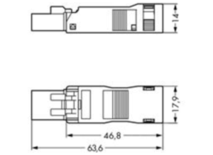 Штекер WAGO 890-133, 3 pin, 0.25мм²-1.5мм², 250В, 16А, (1 шт)